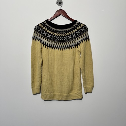 GUCCI Maglione lana giallo unisex vintage taglia S Norvegia Natale inverno vestibilità regolare