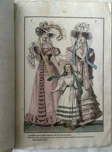 Townsend's Monthly of Parisian Costumes - Women’s Fashion Hand-Color Plates 1825 - Picture 1 of 8