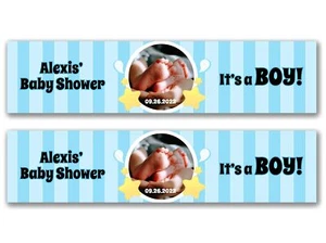 2 x Personalised Its a boy Newborn Photo Banners - Any Name, Age and Occasion - Picture 1 of 5
