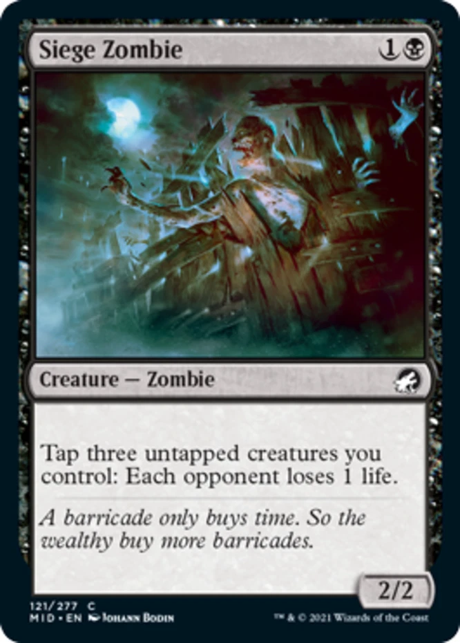 x1 Siege Zombie - Innistrad: Midnight Hunt - NM - MTG - Image 1 of 1