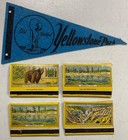 Lot of 4 Vintage Yellowstone National Park Matchbooks & 1 Old Faithful  Pennant