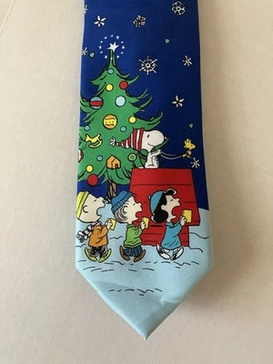 Corbata para hombre Peanuts corbata poliéster Snoopy Charlie Brown Lucy árbol de Navidad 57" Foto 1 de 4