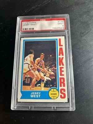 Jerry West 1974 Topps #176 PSA 9 Los Angeles Lakers Salón de la fama como nuevo Foto 1 de 2