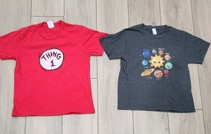 2 Graphic Tee Shirts Youth Small Solar System & Thing 1 - Picture 1 of 5
