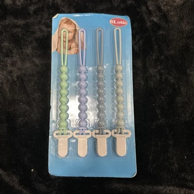 Paquete de 4 clips para chupete de silicona masticables Slotic  Foto 1 de 2