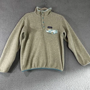 Pullover polar Patagonia para mujer pequeño avena floral Synchilla Snap-T 25455 - Imagen 1 de 10