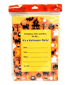 Hallmark Halloween Party Einladungen 10 Stück Einzeltafel Karten mit Umschlägen - Bild 1 von 9