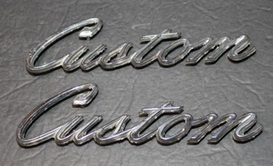 FORD F100 Series Truck "CUSTOM" Bed Side Metal Emblem Script C9AB-62291B62 Set - Bild 1 von 7