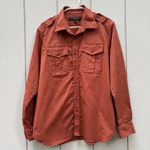 J. PETERMAN COMPANY—VTG Burnt Orange Safari Utility Shirt—L —17 x 35—Epaulets— - Picture 1 of 11