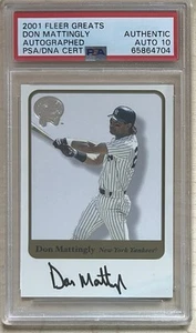 2001 Fleer Greats of the Game - Don Mattingly - Authentic PSA 10 Auto - Picture 1 of 2