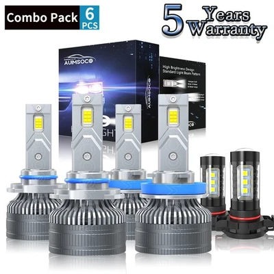 For Chevrolet Avalanche 2007-2013 6x LED Headlight Kit + Fog Lamp Bulbs 144000LM - Image 1 of 4