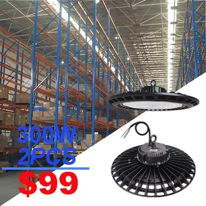 2 Pack 300W UFO Led Lights 30000 Lm Super Bright Commercial Led Light for Garage - Picture 1 of 14
