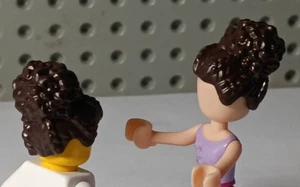 LEGO Braided Bun Hair DARK BROWN Coiled Coils DREADS Bun RARE HAIR UNISEX Friend - Picture 1 of 1
