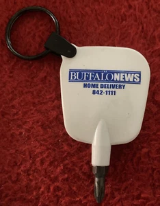 Vtg Buffalo News Keychain With Two Head Screwdriver Piece Philips And Regular - Picture 1 of 3