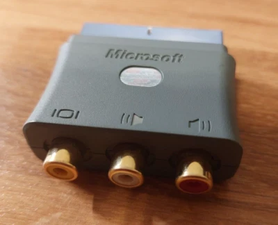 Genuine Microsoft Xbox 360 Original SCART Composite RCA AV Adapter - Image 1 of 4