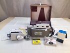 Vintage Polaroid Electric Eye 850 Land Camera w/ Leather Case & Accessories