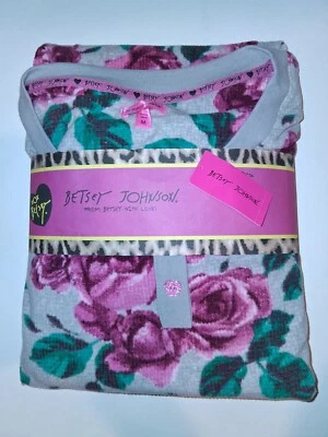JUEGO DE PIJAMA BETSEY JOHNSON GRIS ESTAMPADO FLORAL NUEVO CON ETIQUETAS MEDIANO Foto 1 de 2