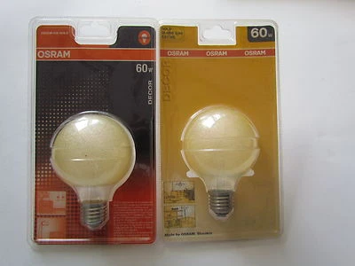 OSRAM DECOR GLOBE G80 E27 60W Bernstein Ice Gold GLÜHLAMPE  ø 80mm DIMMBAR !!! - Bild 1 von 2