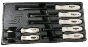 New Snap-on™ 7 Piece Pearl White Hard Handle Screwdriver Set SDDX70APW - Picture 1 of 3
