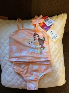 Disney Princess Toddler Baby Girls Ruffle Shoulder 2pc Swimsuit 2T Brand New - Picture 1 of 6