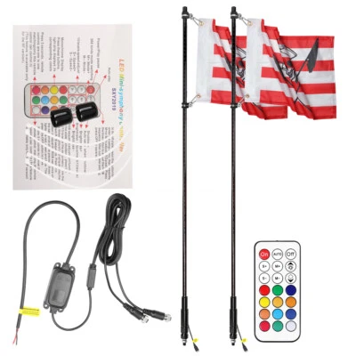 for 2021-2024 Yamaha Wolverine RMAX2 RMAX4 1000 UTV 4FT Lighted Smoked LED Whip Foto 1 de 4