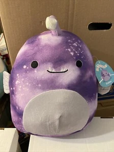 Squishmallows 11” EASTON The Anglerfish Purple Tie Dye Plush Sealife Squad - Picture 1 of 8