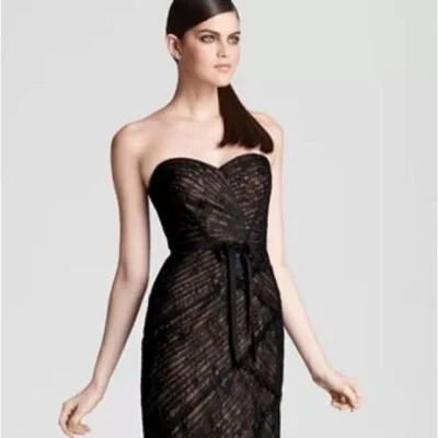 ML Monique Lhuillier Lace Strapless Sweetheart Dress Wedding Bridesmaid Sz 8 - Image 1 of 4