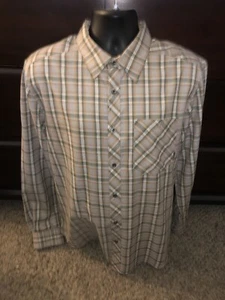 Merrell Blue Plaid Select Wick Shirt Mens Size Large Button Front Long Sleeve - Picture 1 of 6