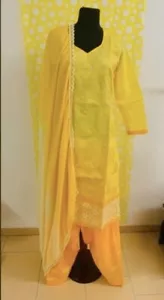 Indische Kleid Oberteil Hose & Schal Tunika Sari Party Hochzeit Kostüm Gr. 38-40 - Bild 1 von 1