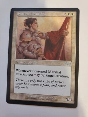 MTG Magic The Gathering Card Seasoned MarshalSummon Soldier White Urza's Saga  - Image 1 of 2