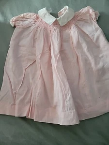 Vintage Polly Flinders GIRL Hand Smocked Pink Dress Hand Smocked 3 T - Picture 1 of 6
