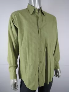 Camisa Oxford Calvin Klein con botones talla L verde a cuadros algodón manga larga para hombre - Imagen 1 de 10