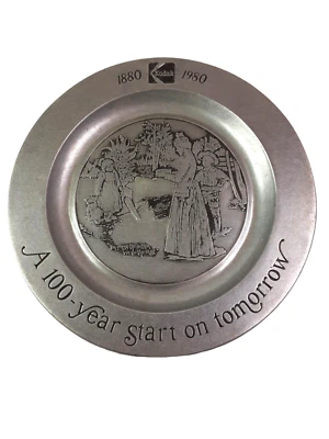 Placa Kodak Peltre 1880-1980 Colección 100 Aniversario Wilton De Colección. 11"/GC Foto 1 de 4