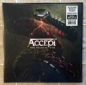 Accept - Too Mean To Die 2-LP Orange-Red-White (Photo signed by all members) NEW - Picture 1 of 4