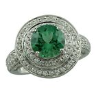 Green Apatite Topaz Cocktail Ring 10K White Gold Jewelry Christmas Gift