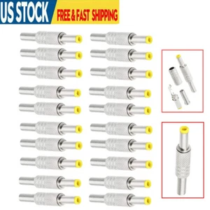 20pcs DC Power Jack 5.5mm x 2.5mm Male Plug Adapter Connector W/ Metal Handle US - Picture 1 of 8