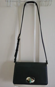 Auth. Bvlgari Black White Lather Shoulder Crossbody Bag - Picture 1 of 14