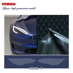 Car Headlight Protective TPU Film Transparent Decal Stickers for Tesla Model S - Imagen 1 de 7