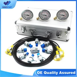 SINOCMP Common Hydraulic Pressure Testing Tool, Hydraulic Pressure Gauge Kit - Picture 1 of 7