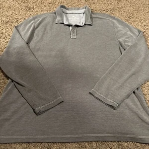 Tommy Bahama Blue Gray Polo Shirt X-Large XL Long Sleeve Collared Preppy Golf - Picture 1 of 6