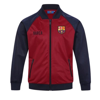 FC Barcelona Boys Jacket Track Top Retro Kids OFFICIAL Football Gift - Image 1 of 3