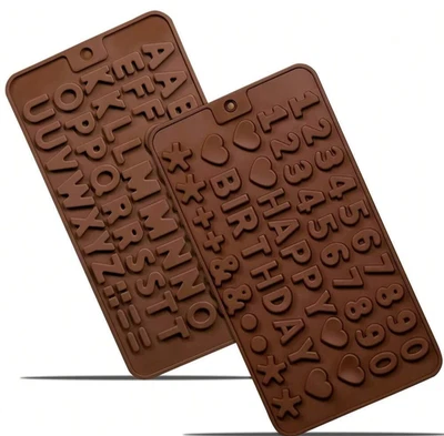 2 Pack Alphabet Letter Silicone Molds Chocolate, Cake, Fondant, Biscuit, Baking - Image 1 of 4