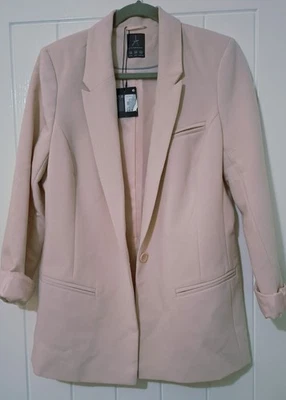 LADIES PINK SMART BLAZER  JACKET WITH POCKETS SIZE 16 NEW WITH TAGS - Image 1 of 4