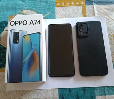 Smartphone Oppo A74 Blu 4G 6GB+128GB Doppia SIM 48 MP Vetro Temperato+Custodia  - Immagine 1 di 4