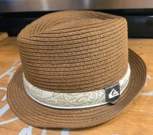 Quiksilver Mens Brown Straw Fedora Hat Size S/M - Picture 1 of 6
