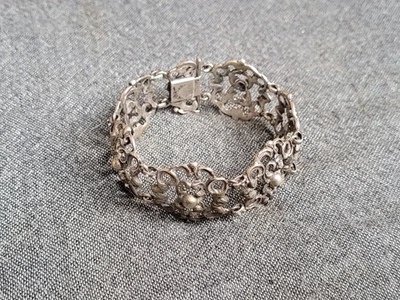 breites altes Glieder-Armband - Silber 835, Art Deco, Jugendstil, Vintage, Retro - Bild 1 von 3