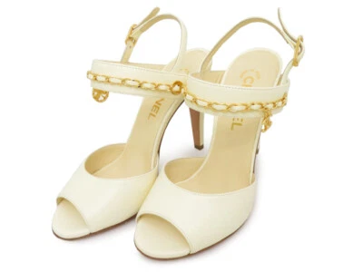 Женские сандалии на каблуке из овчины CHANEL G33718 США 6,5 ЕС 37,5C поставляются с коробкой/буклетом - Изображение 1 из 4