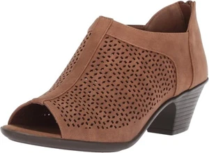 Tacones para mujer Easy Street Steff Peep Toe marrón imitación cuero talla EE. UU. 7,5 M - Imagen 1 de 7