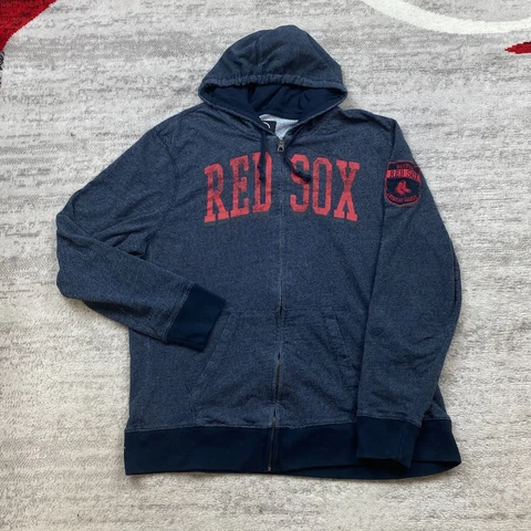 '47 Boston Red Sox Sweater Extra Large Blue Red Zip Hoodie Zip Baseball MLB Mens Cover