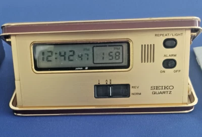 Seiko Digital Quartz Pocket Alarm Dual Zone Timer Japan With Box 74101, new batt - Image 1 of 4